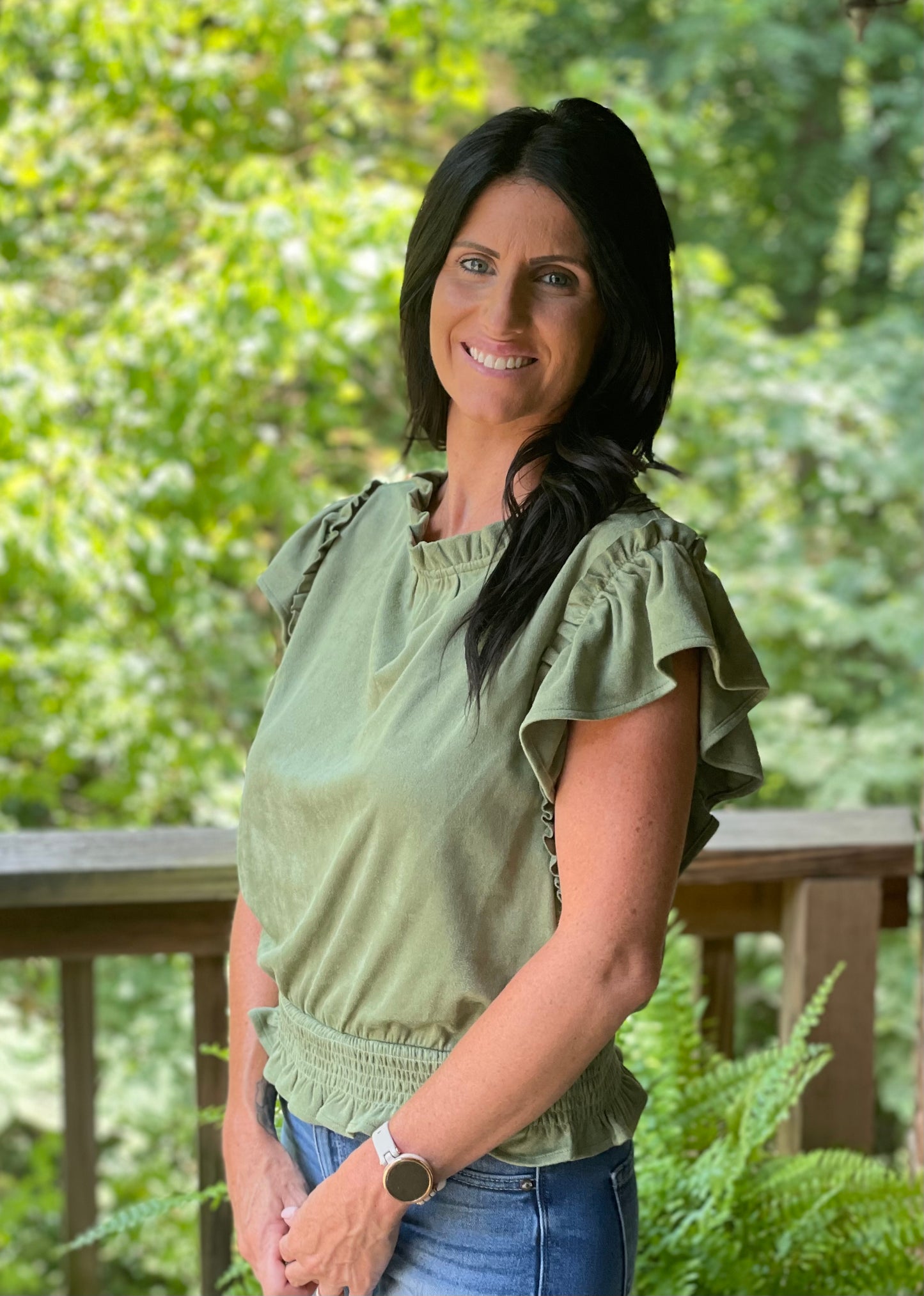 Green velvet top