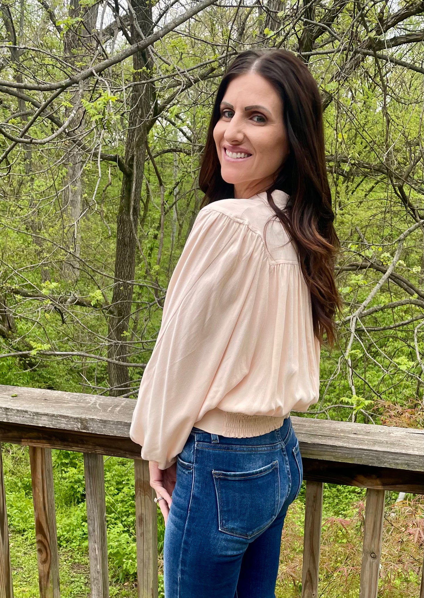 Off White Cropped Button Up