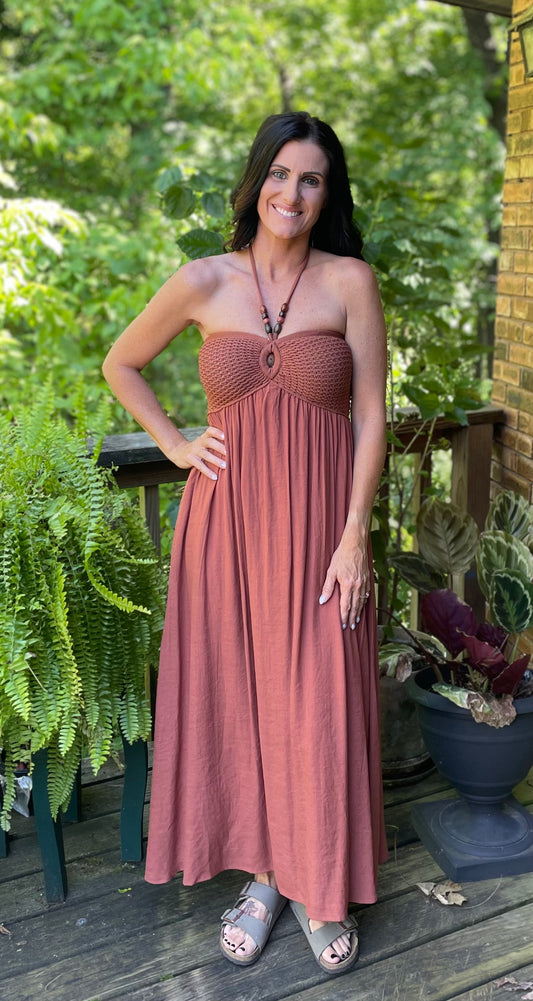 rust dress