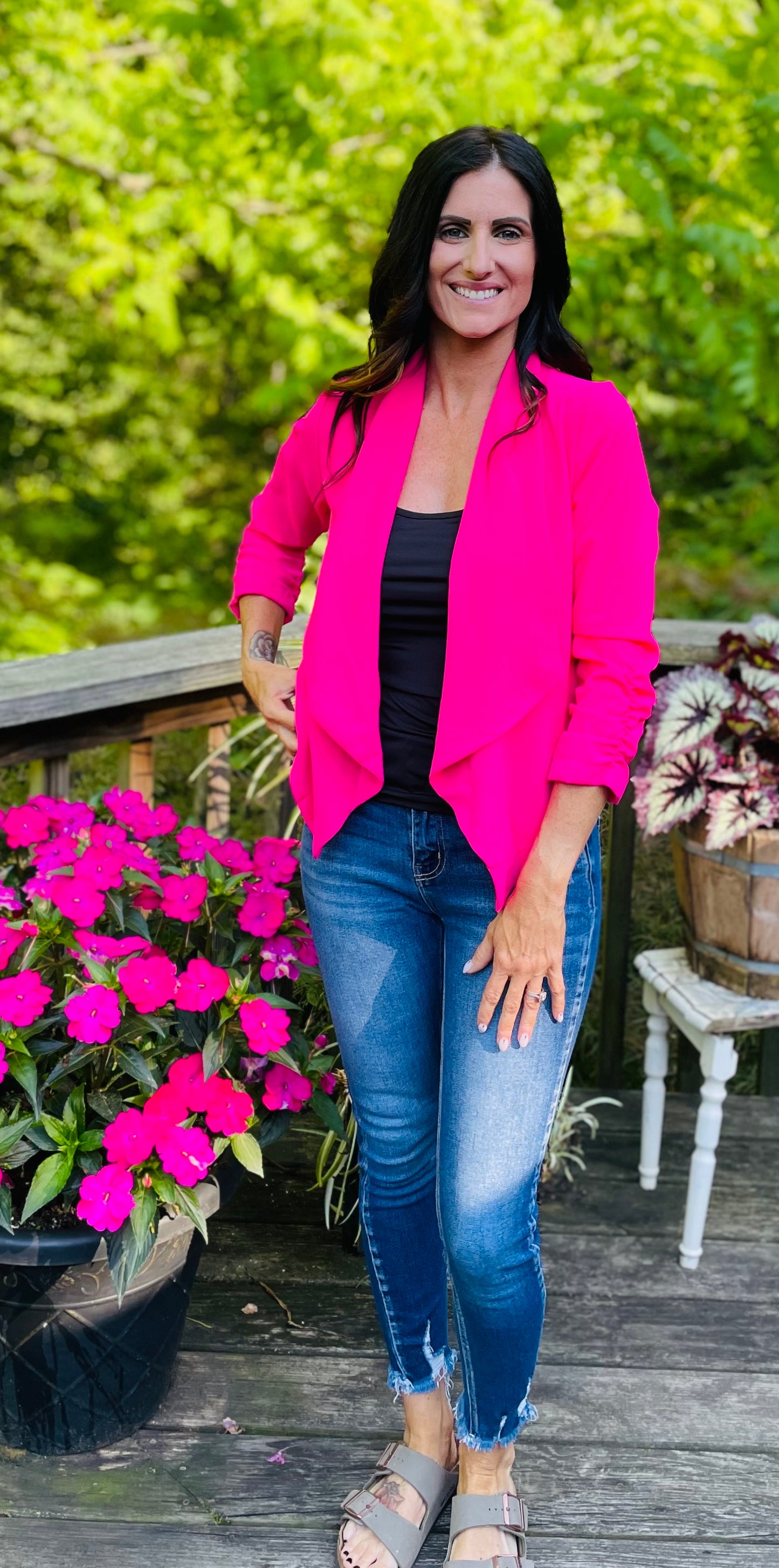 3/4 sleeve blazer