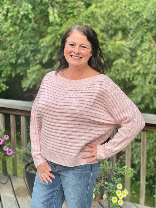 horizontal ribbed sweater