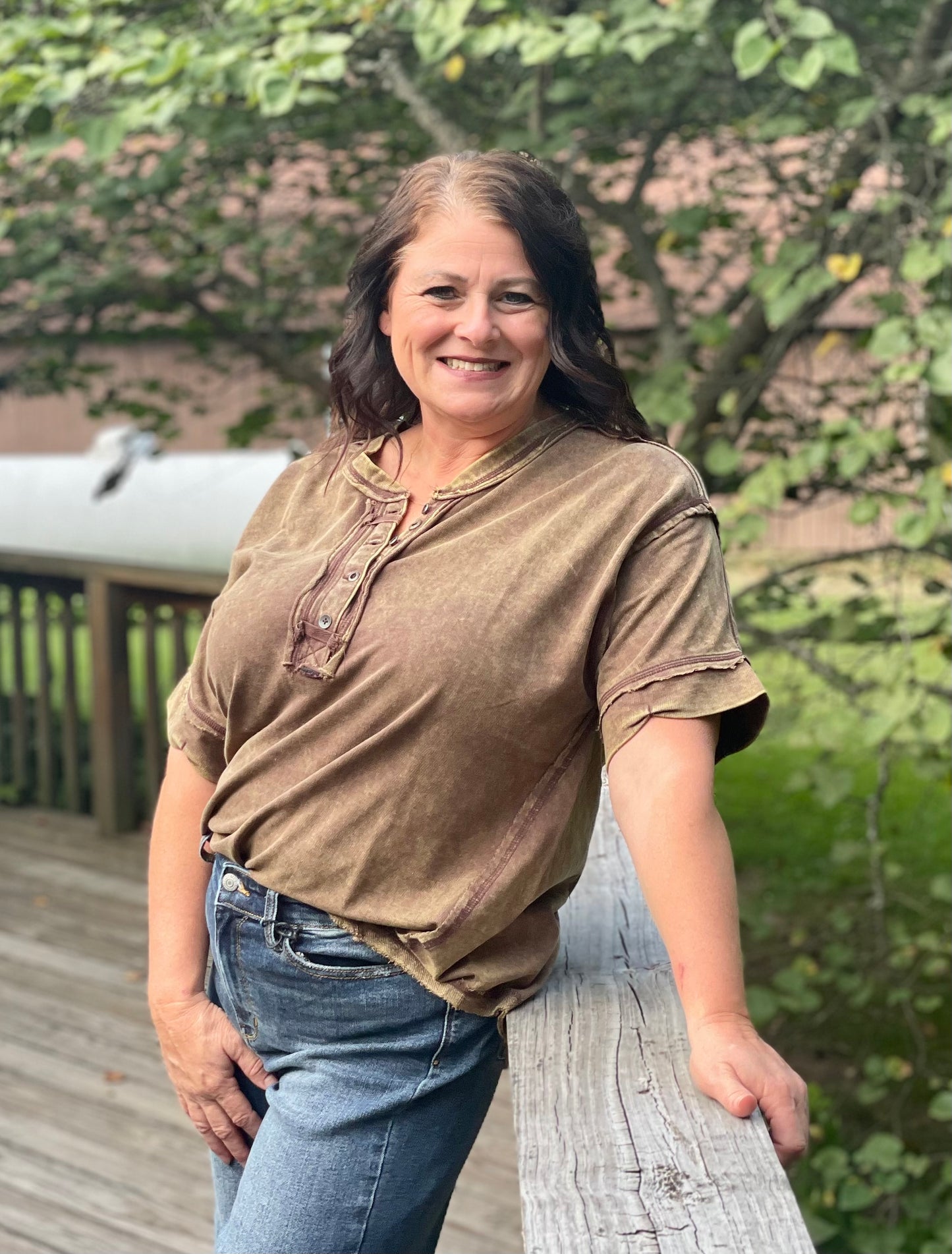 Mahogany Acid Wash Shirt