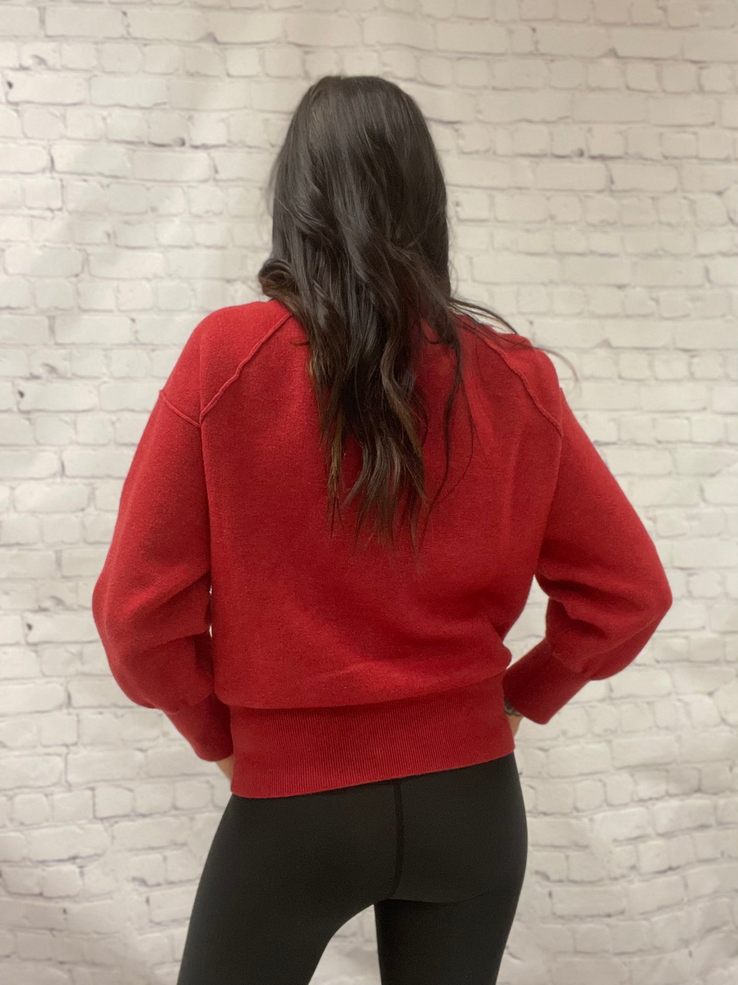 red sweatshirt sweater
