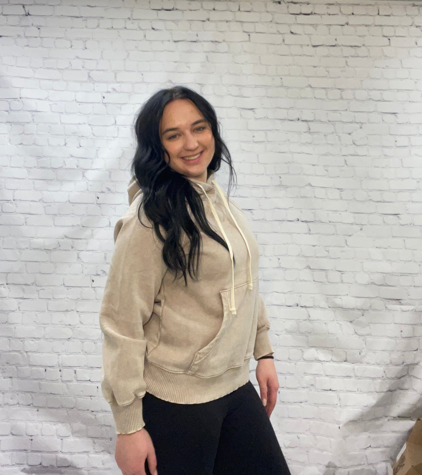 Tan Acid Wash Sweatshirt