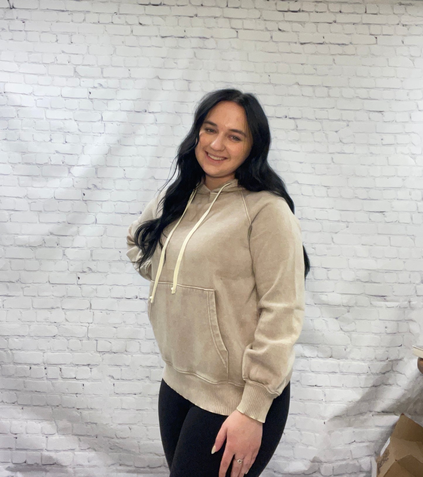 Tan Acid Wash Sweatshirt