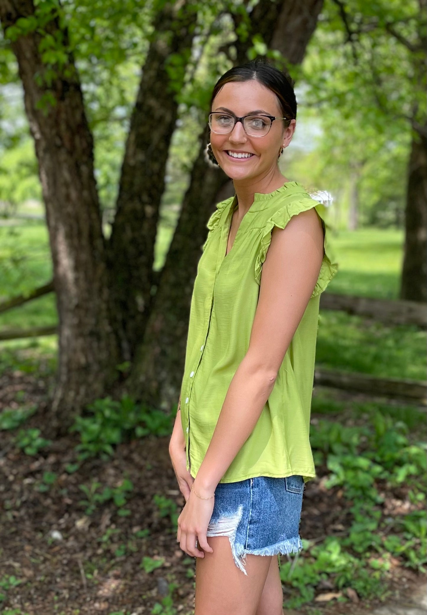 Lime green blouse