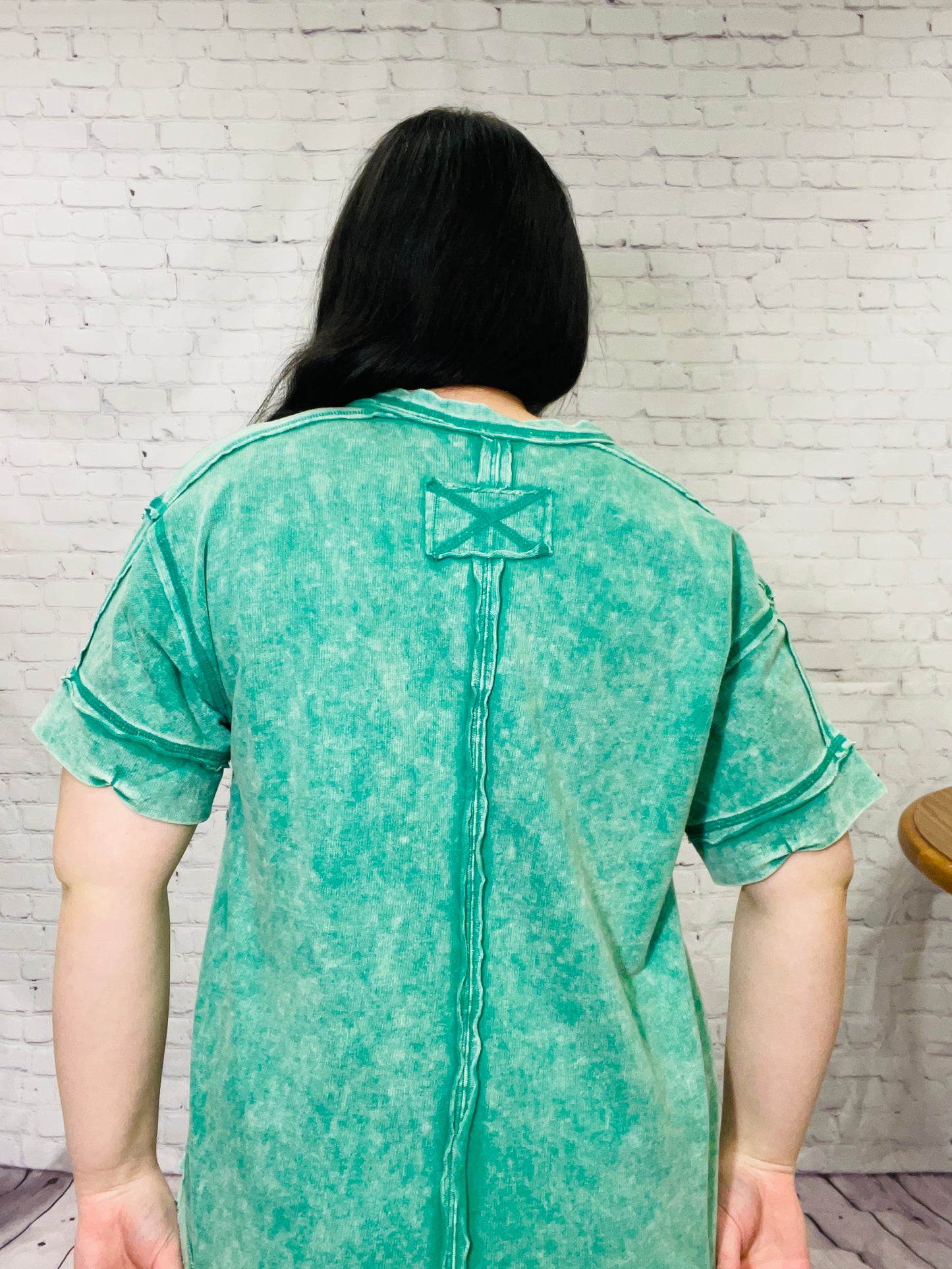 Kelly Green Acid Wash Tee