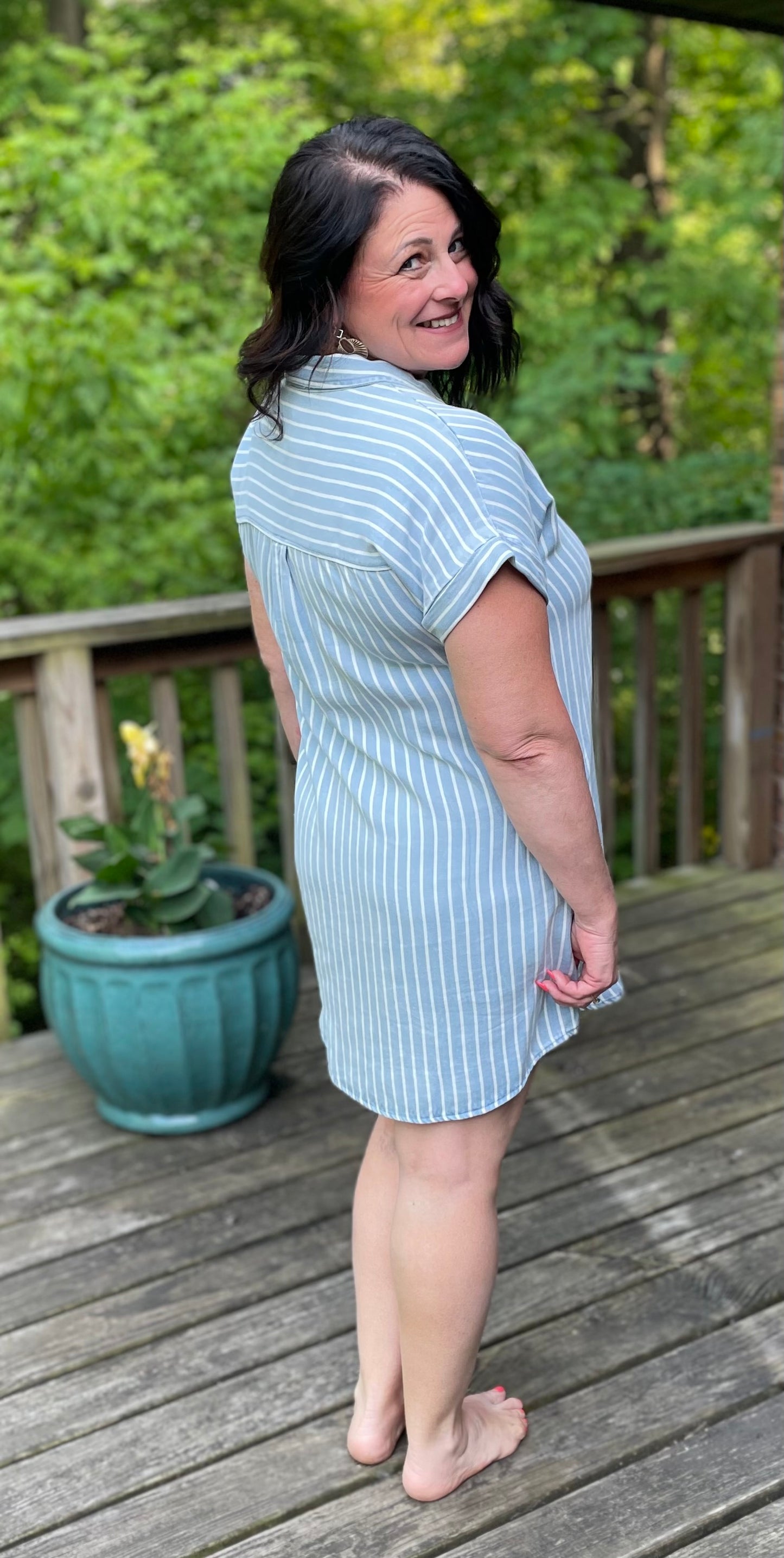 denim stripped dress