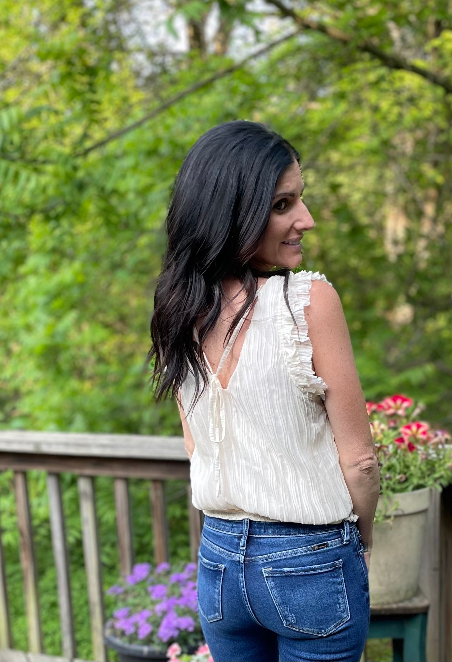 Ivory Crinkle Blouse