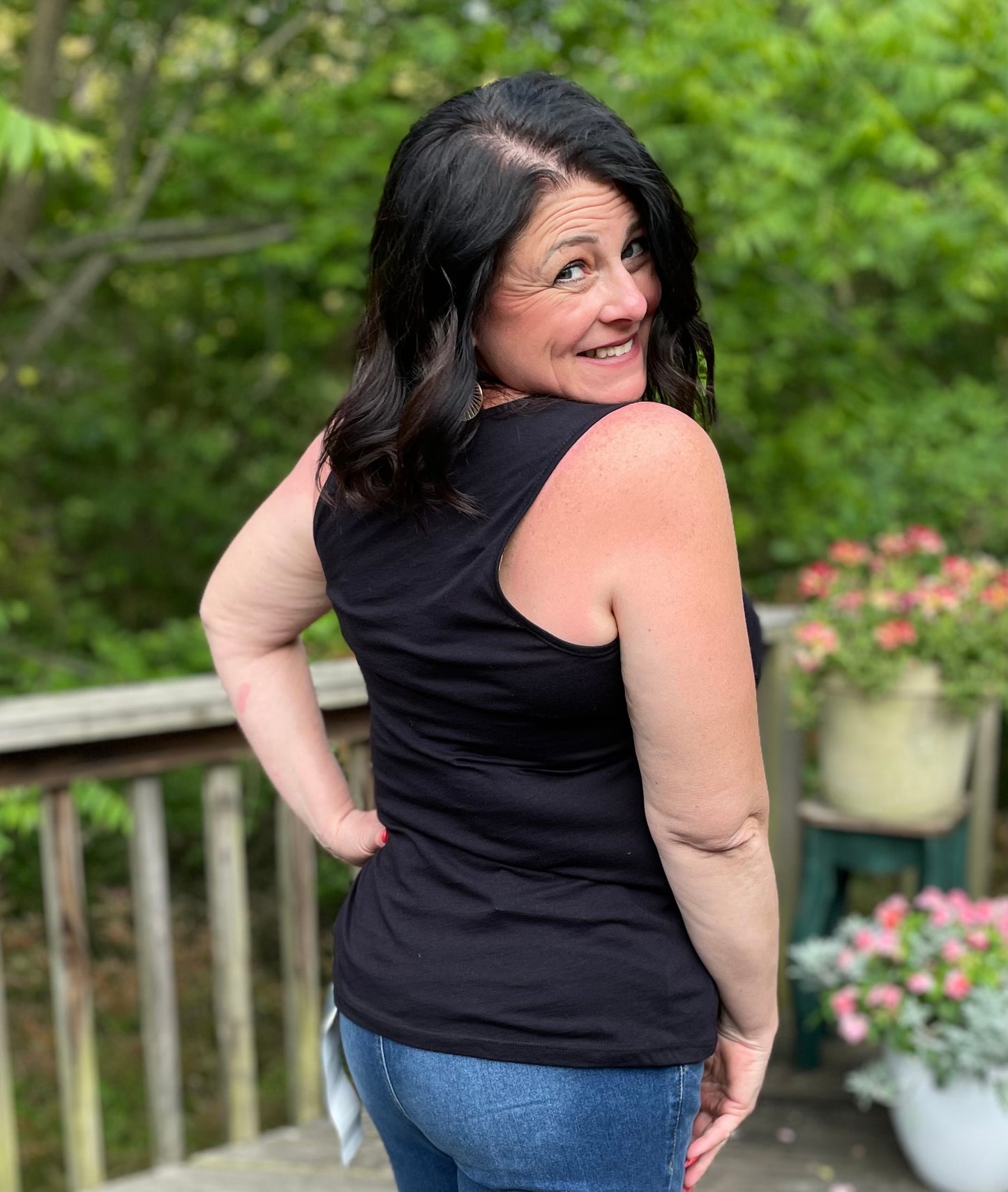 Black tank with stones