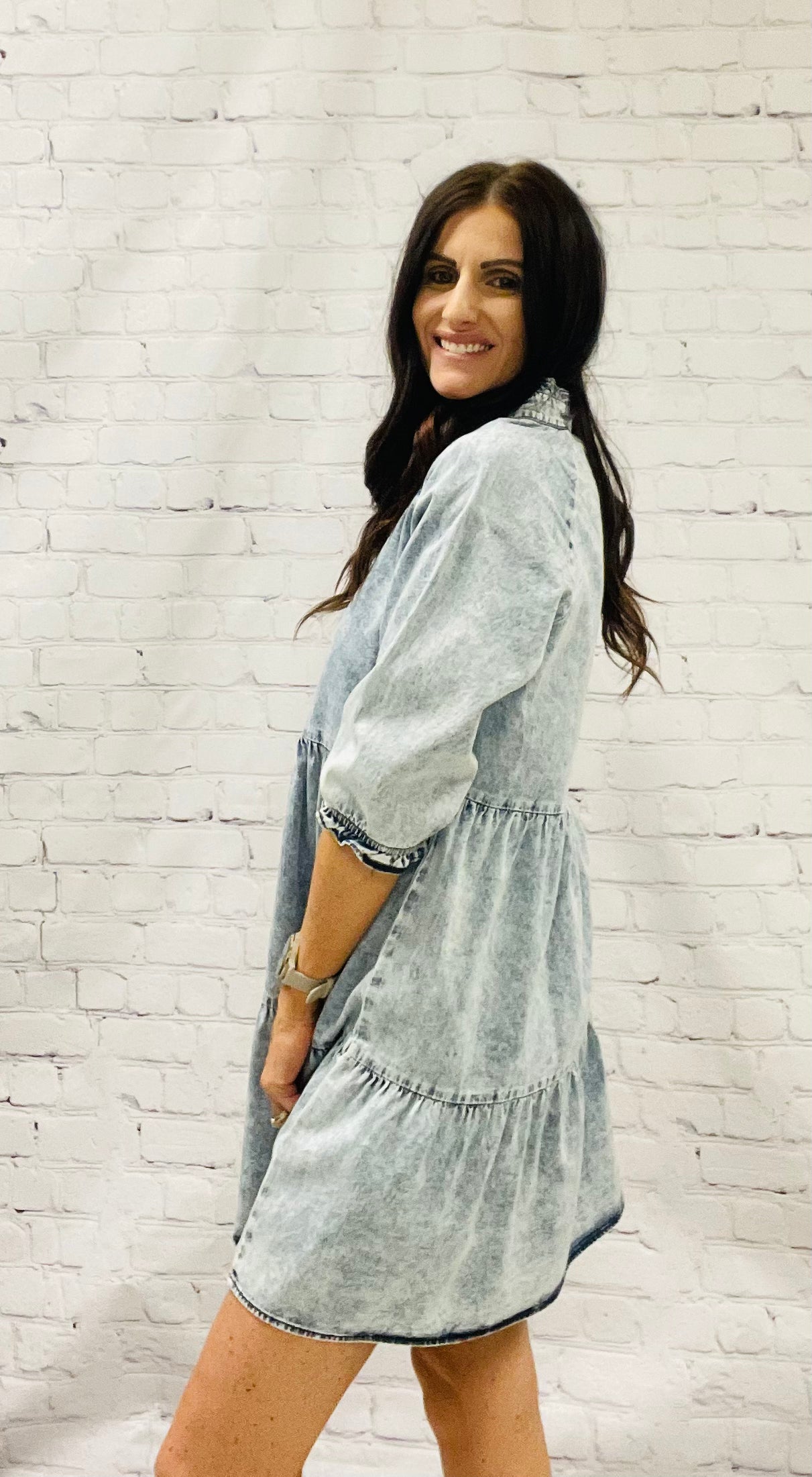 Acid Wash Denim Dress