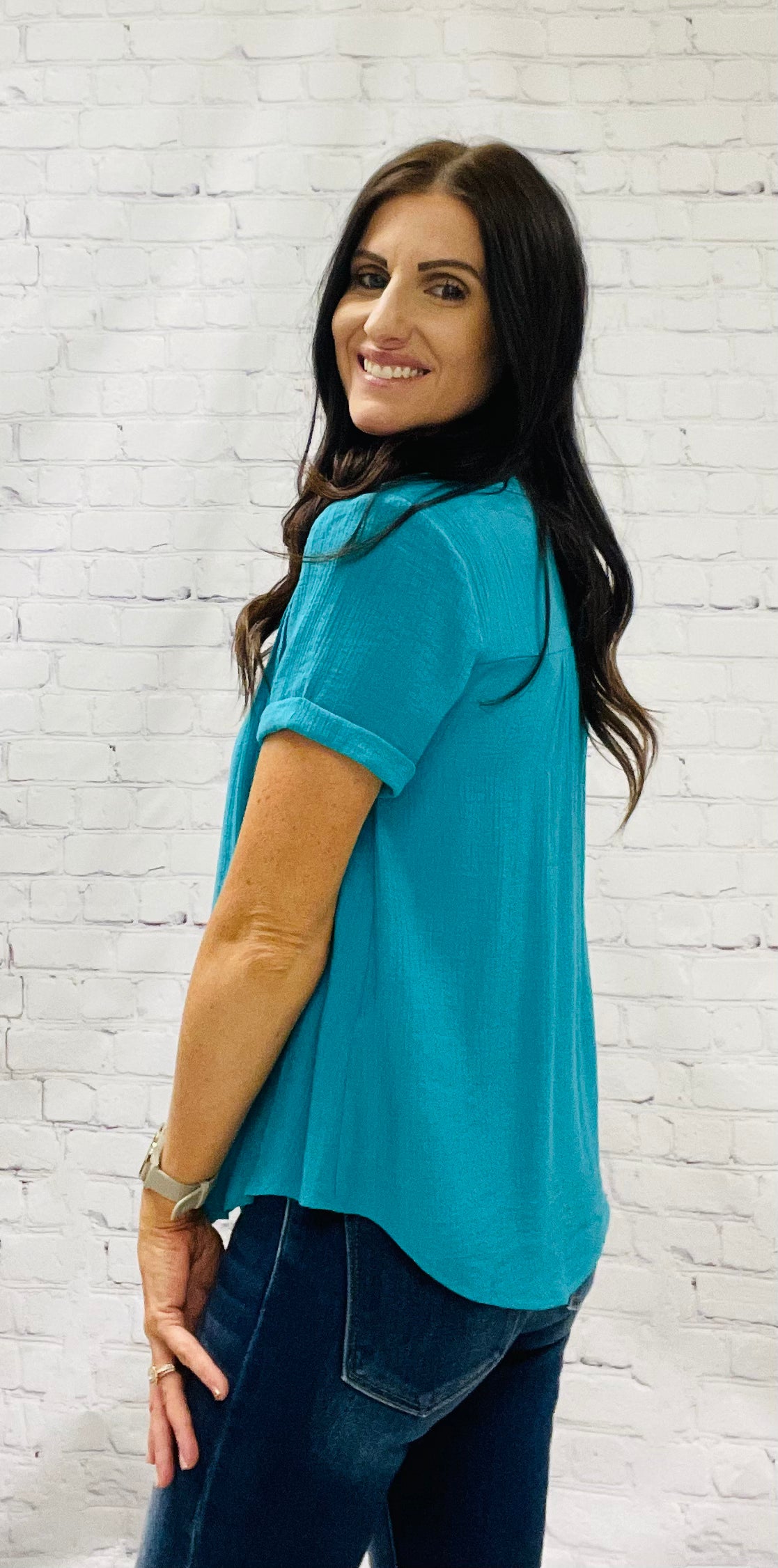 Turquoise Detail Blouse