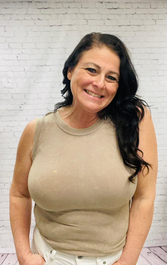 Camel Colored Acid Wash Tank