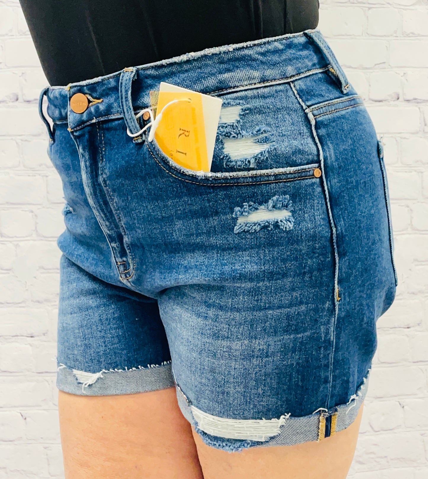 Distressed Cuff Shorts