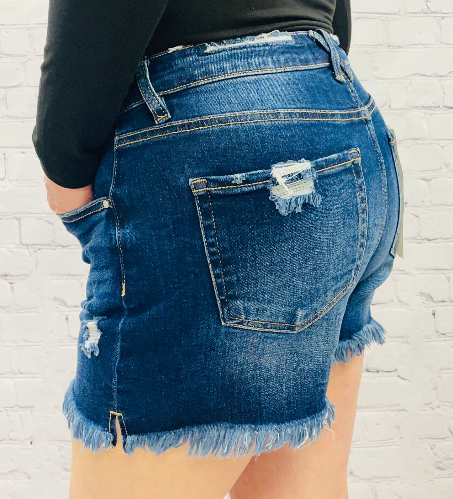 Frayed Denim Shorts