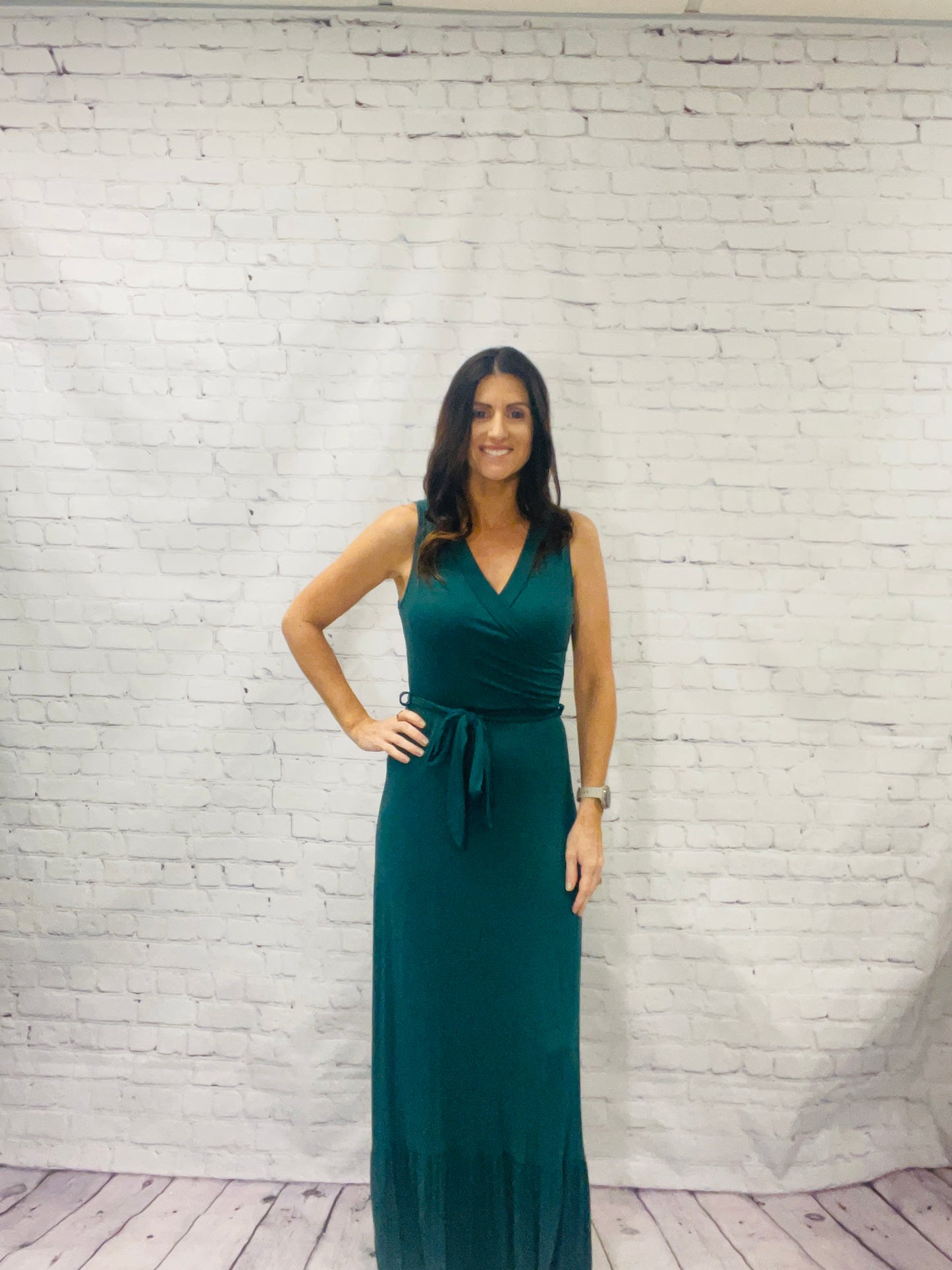 Emerald Whisper Maxi Dress