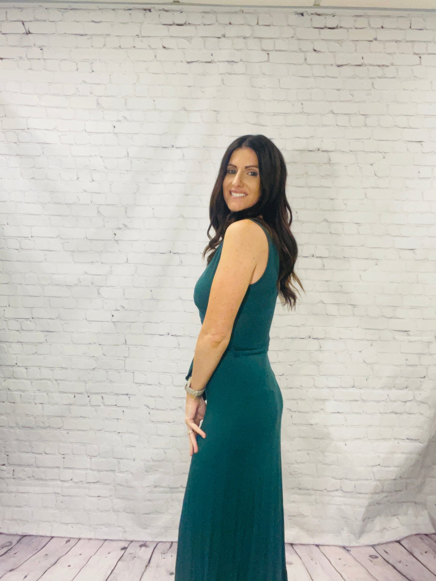 Emerald Whisper Maxi Dress