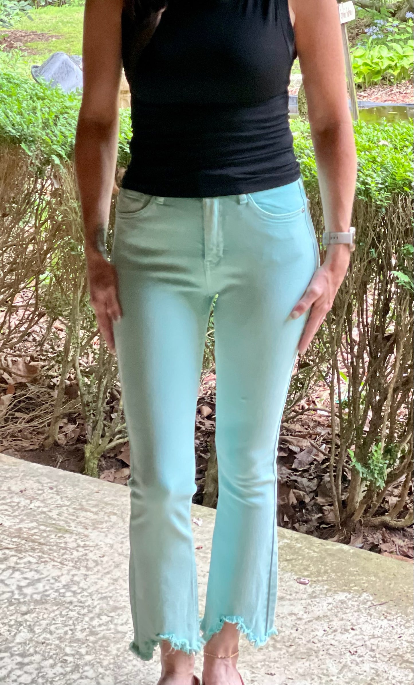 Mint Green Straight Leg Jeans