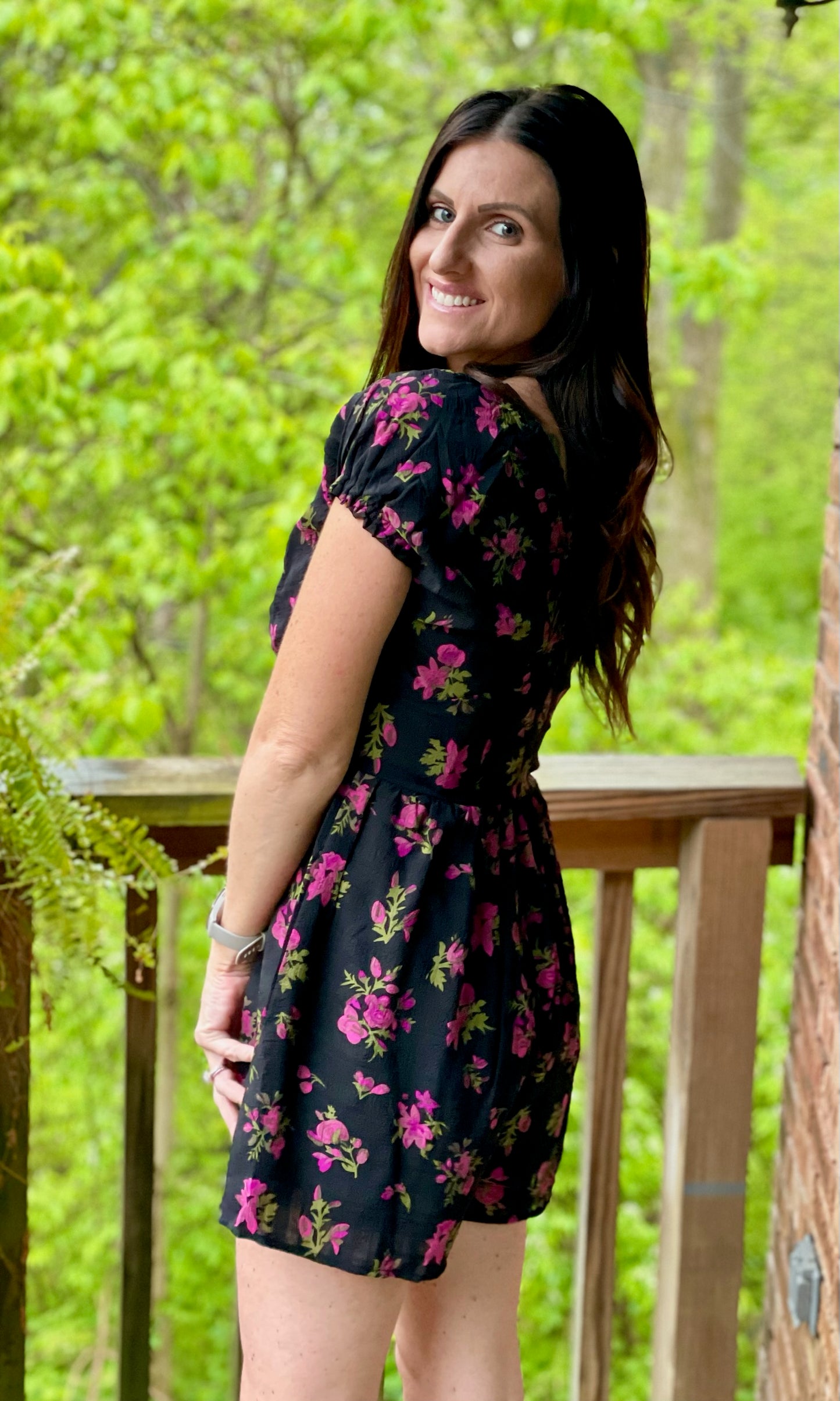 Black Floral Romper