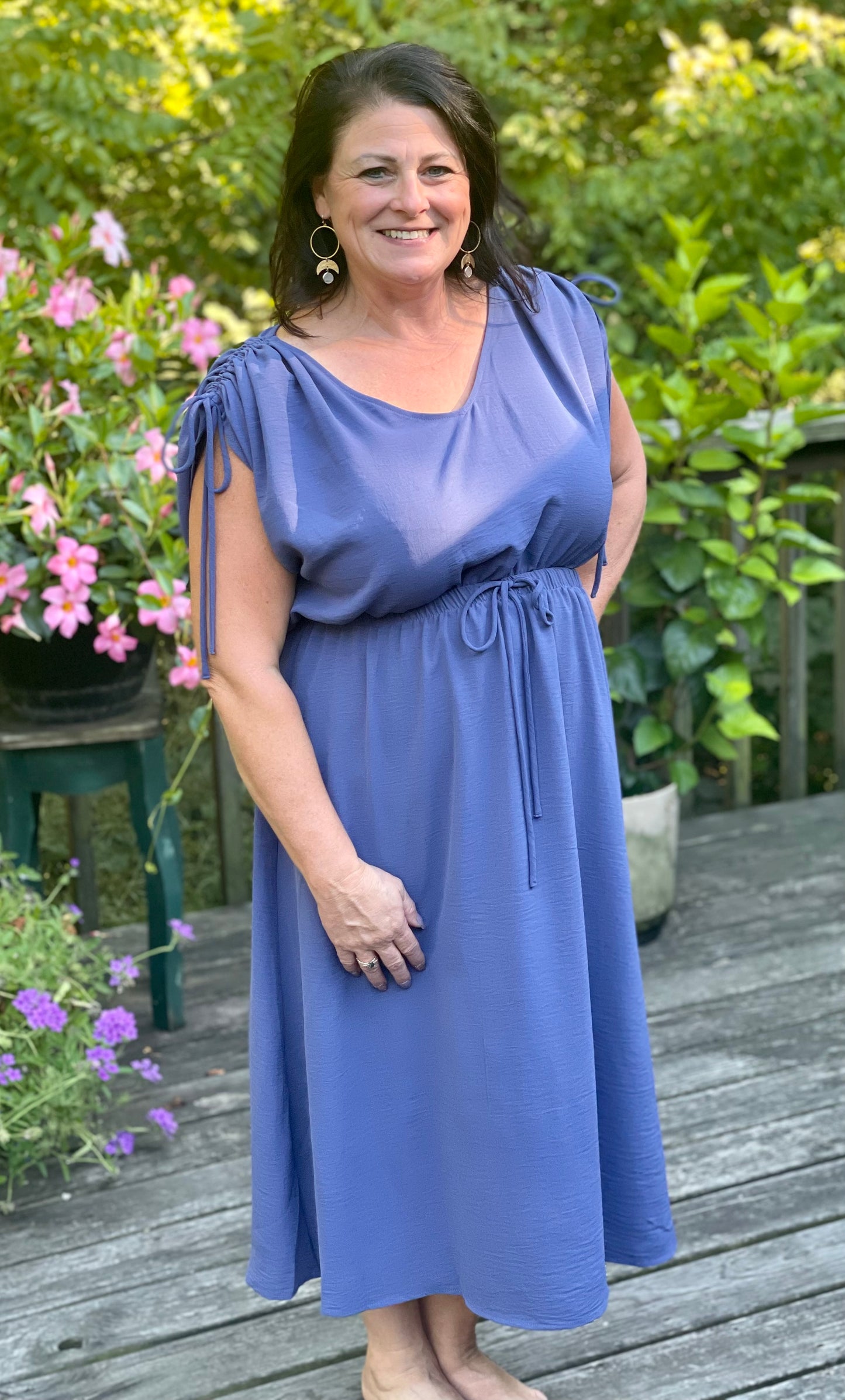 Blue midi dress