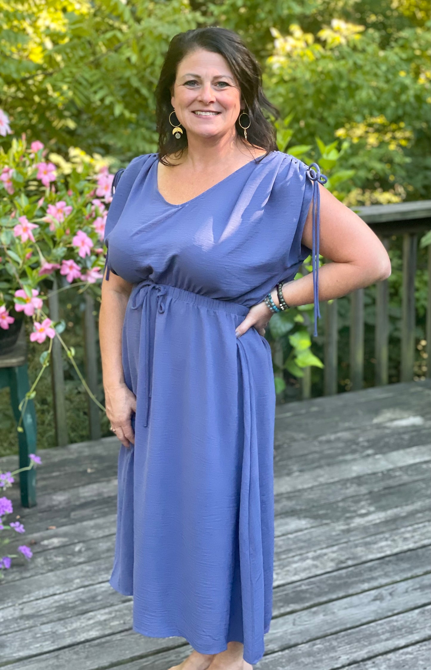 Blue midi dress