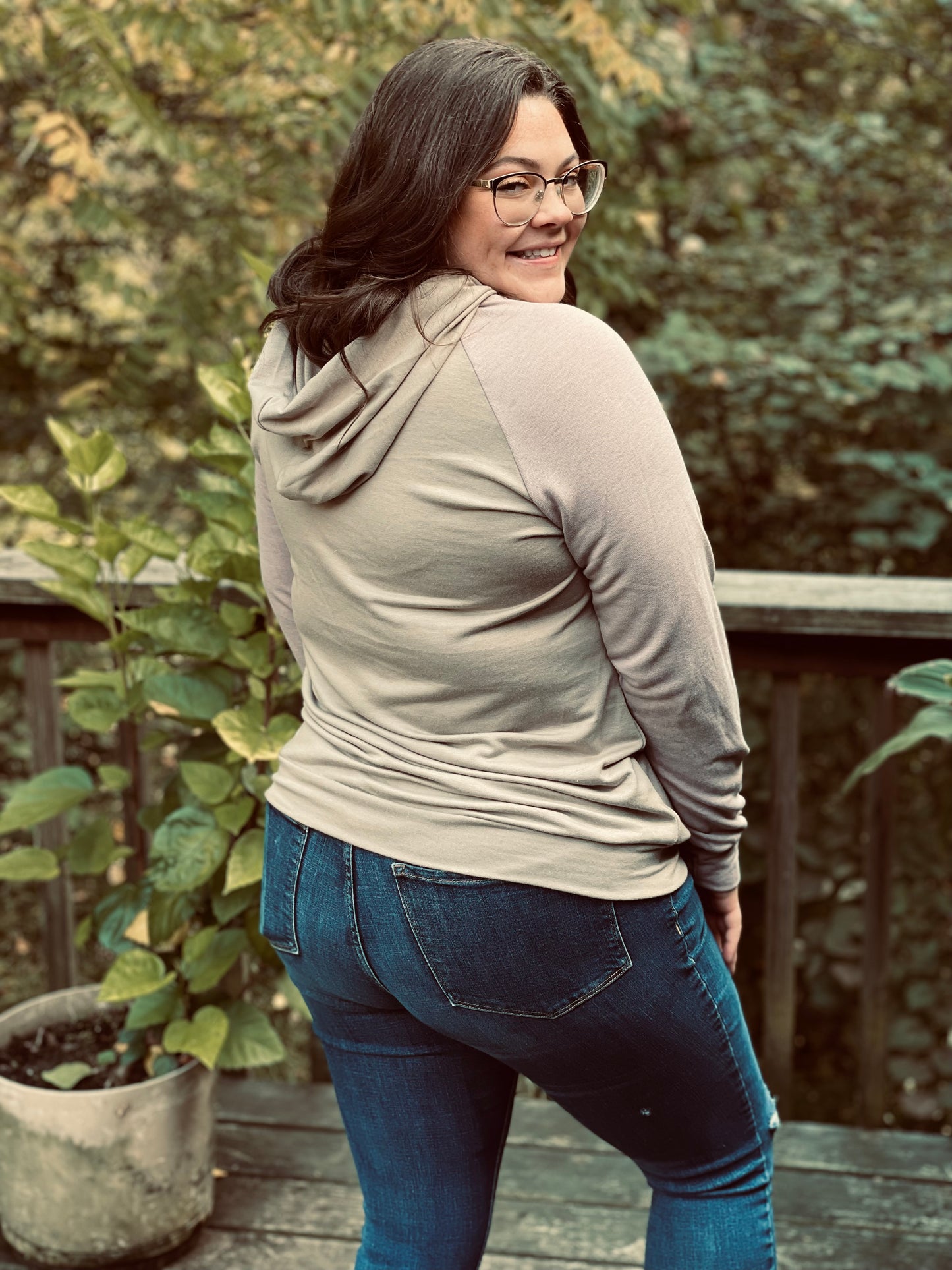 leopard print detail hoodie