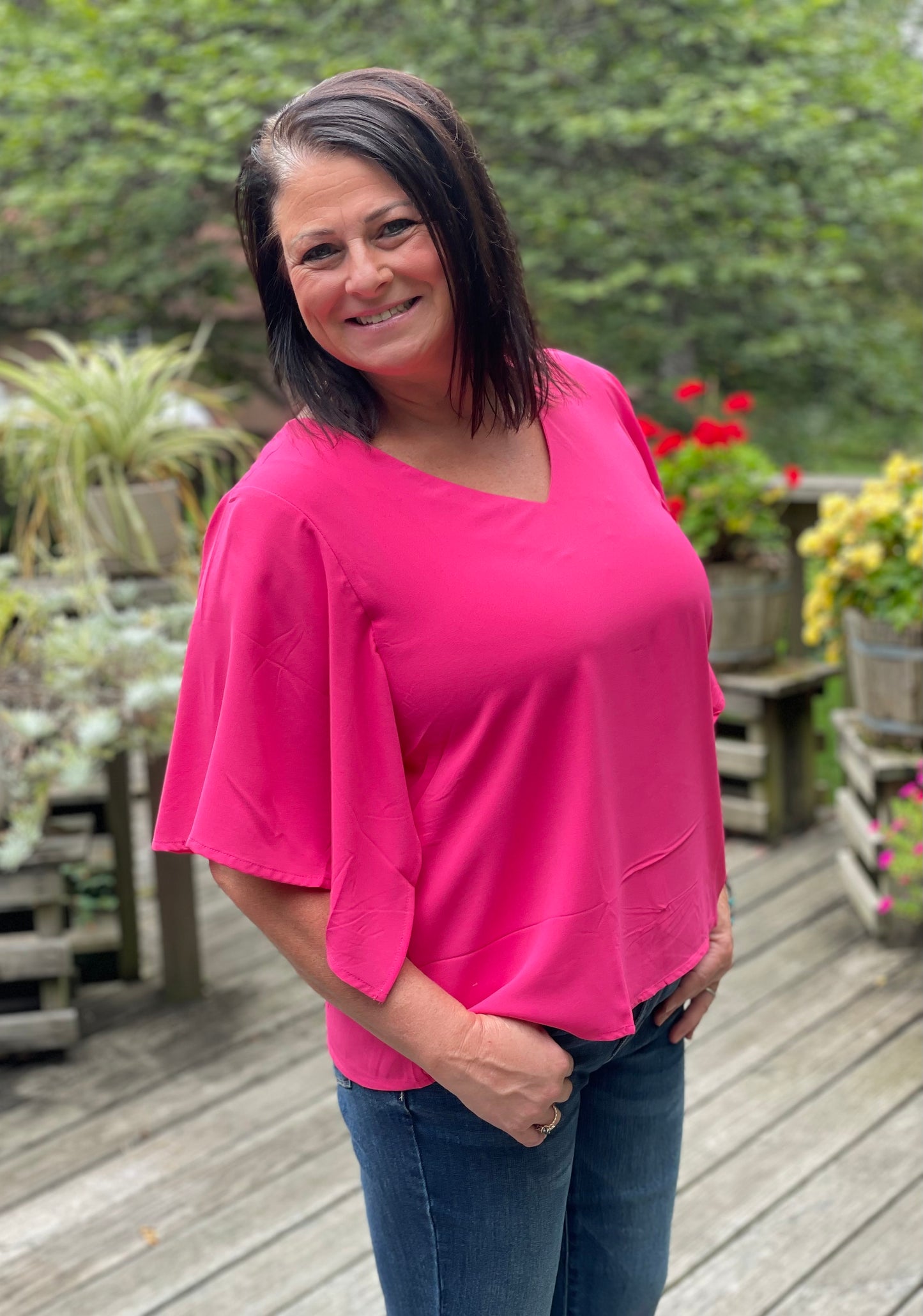 Pink 3/4 sleeve