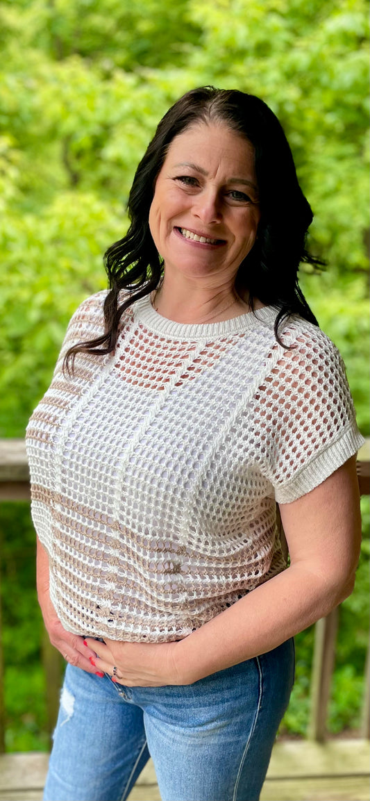 The Seaside Stitch Top - BROWN