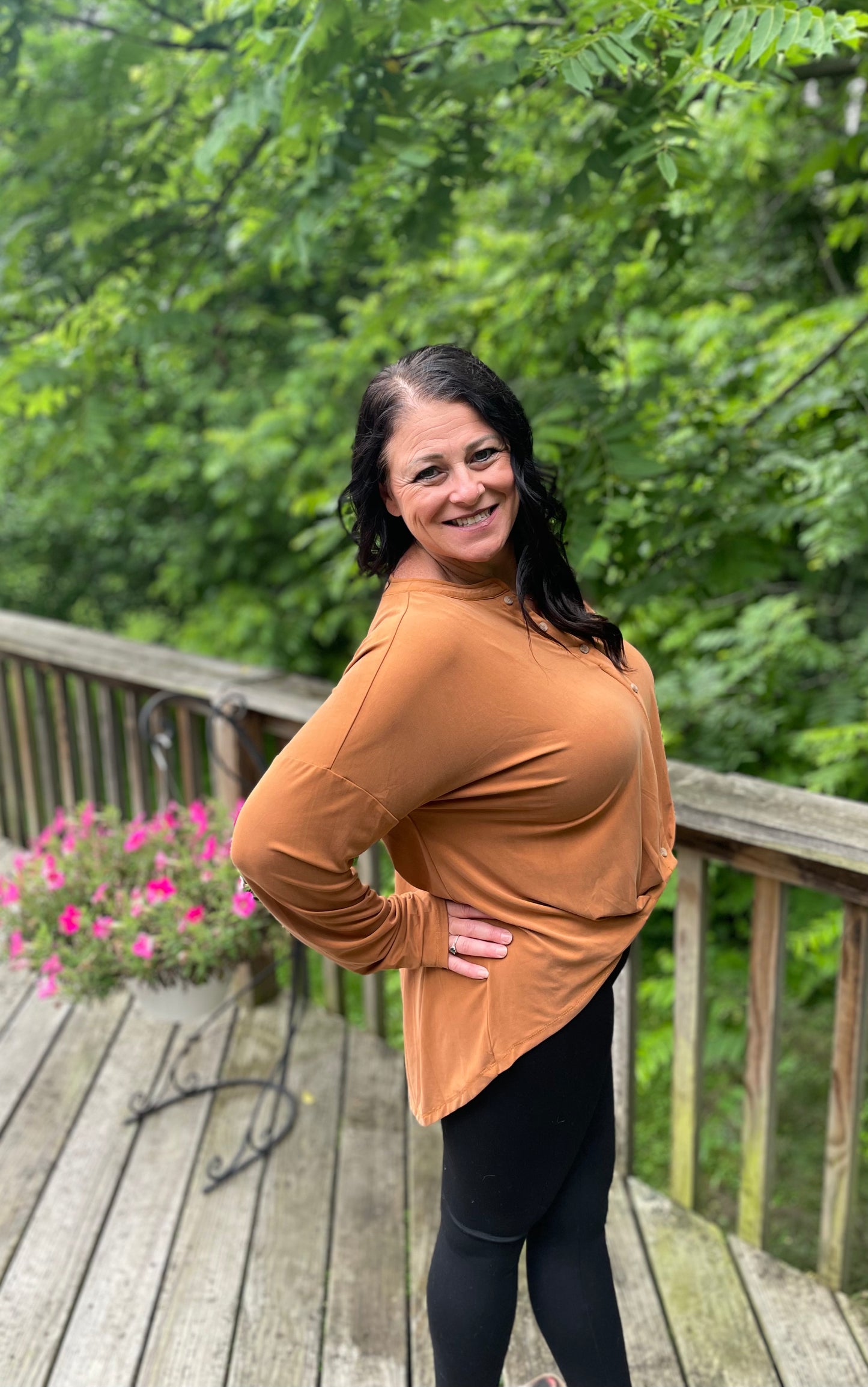 Burnt Orange Button Down Blouse