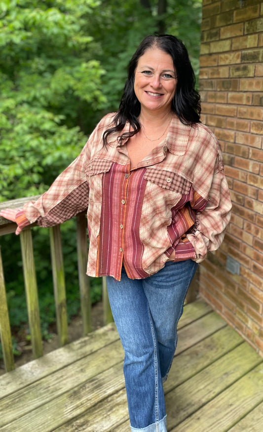 Pink & Orange Flannel