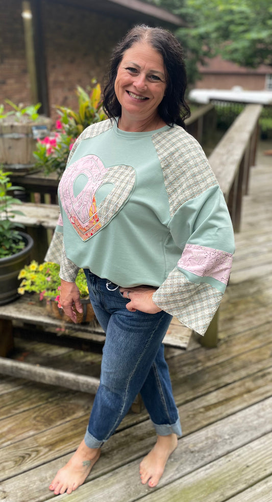 Peace Sign Patchwork Top