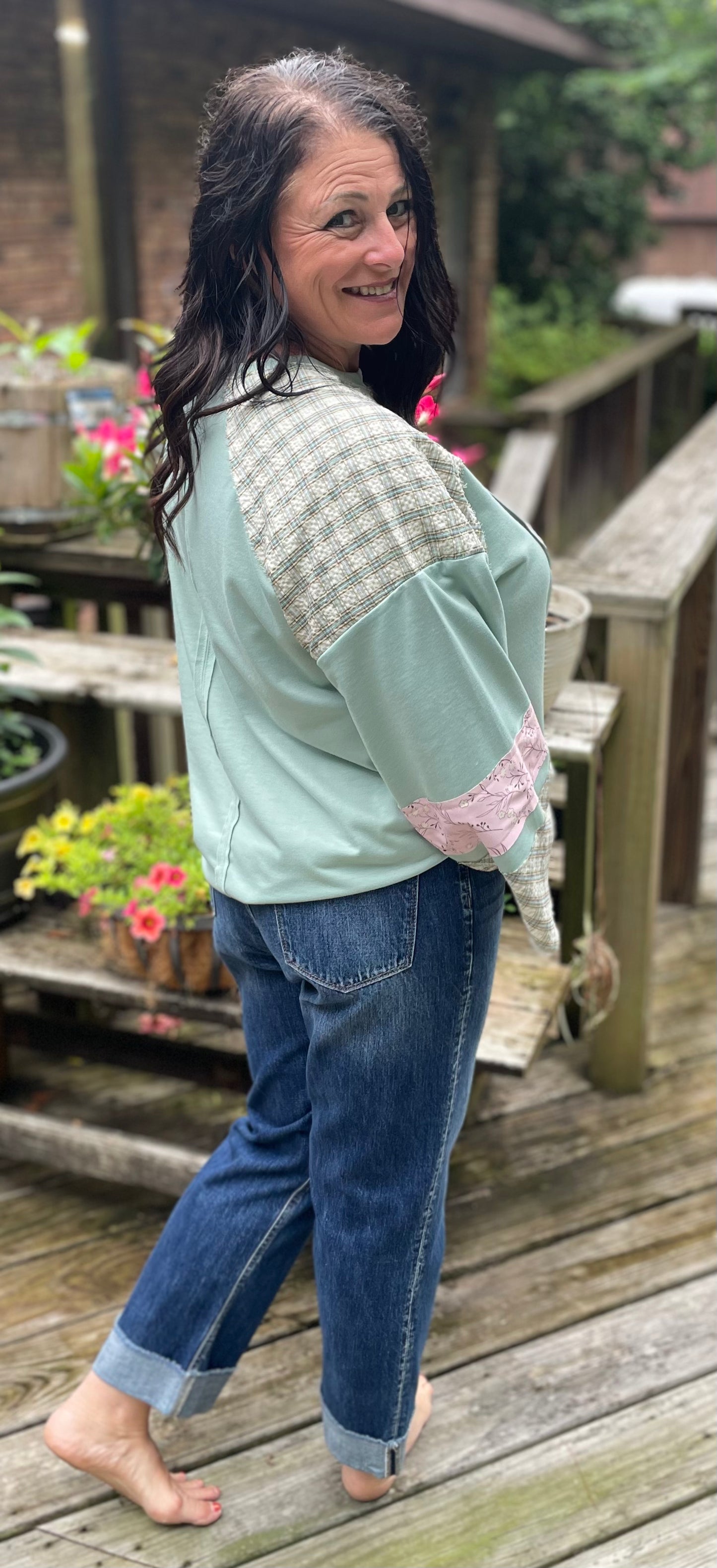Peace Sign Patchwork Top
