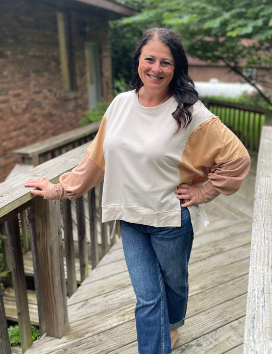 Dusty Rose & Orange Crewneck