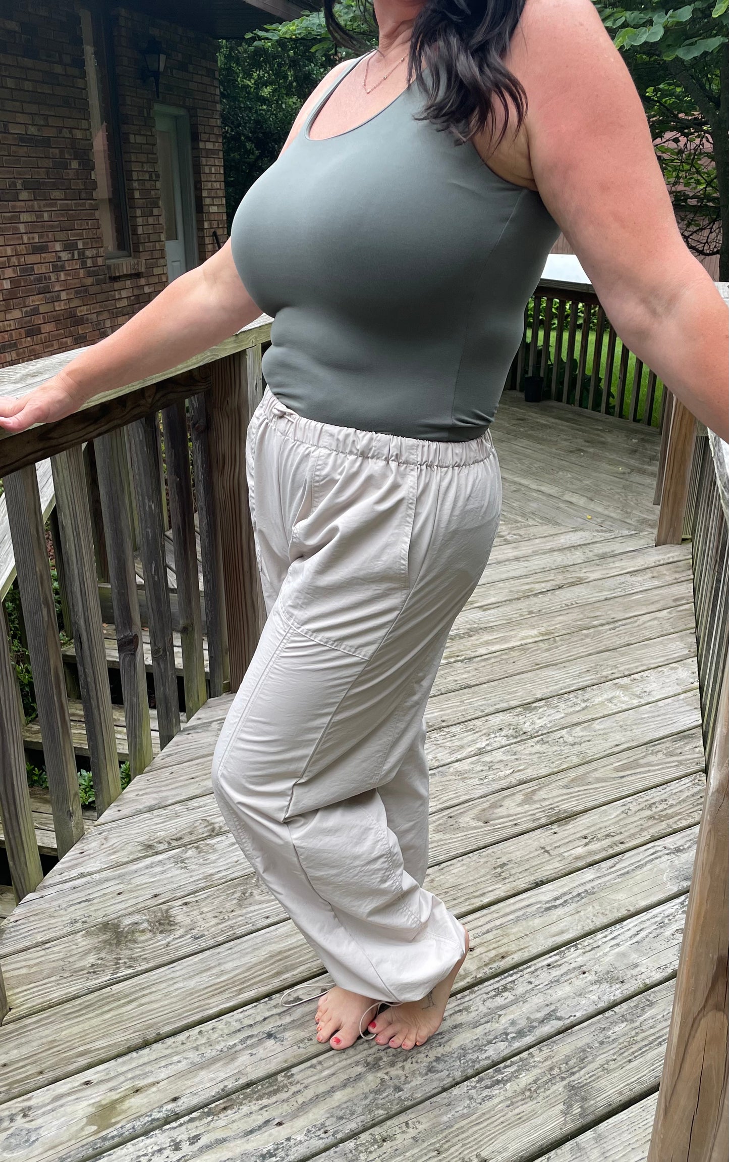 Cream Cargo Pants