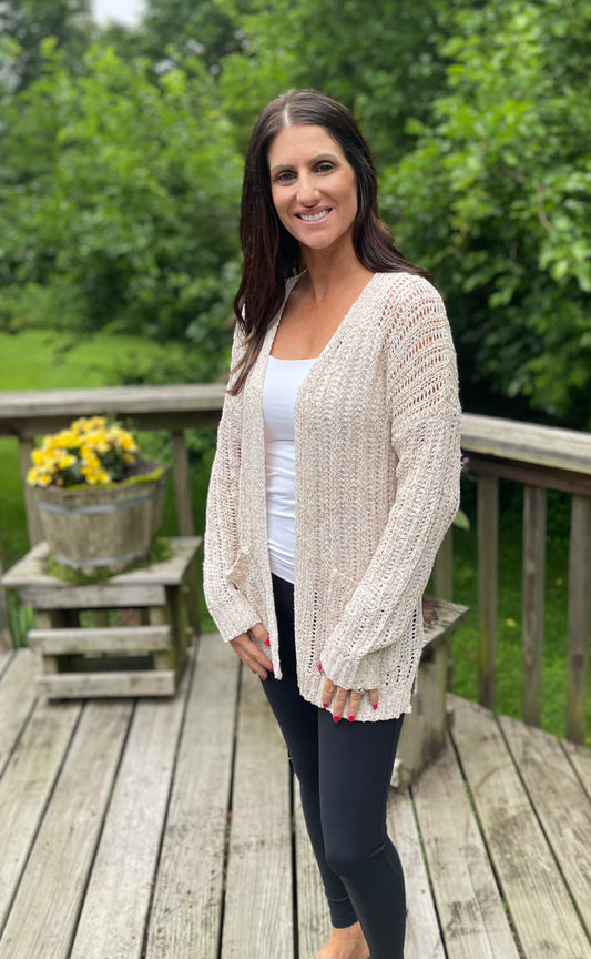 Cream Sweater Cardigan