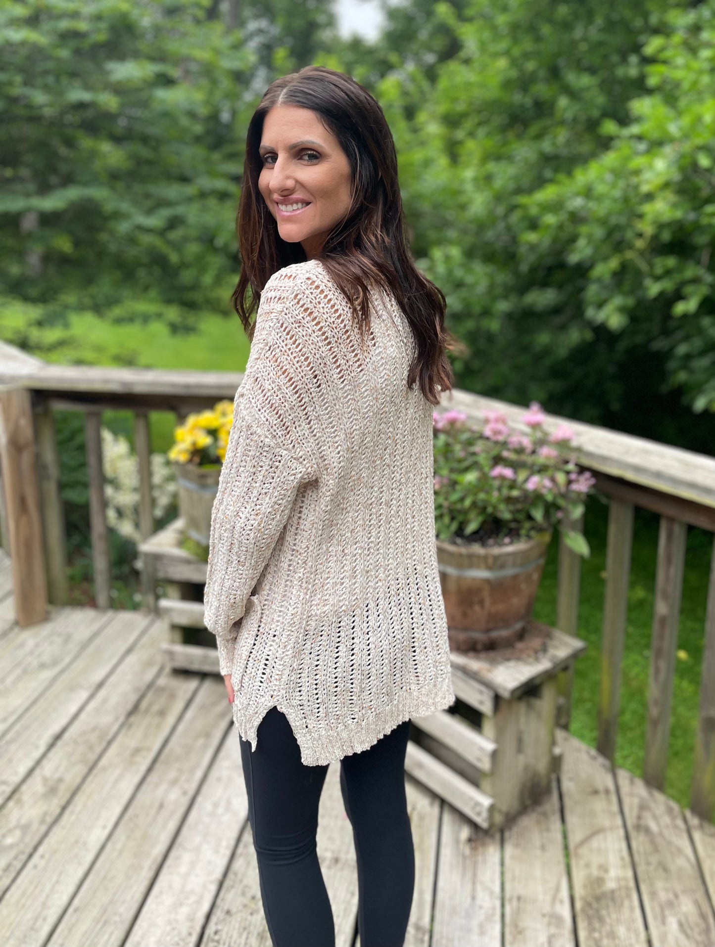 Cream Sweater Cardigan