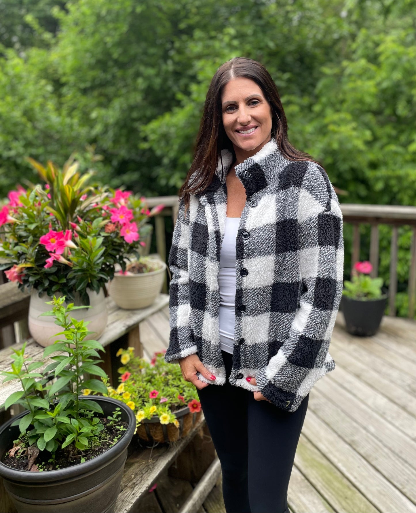 Plaid Furry Coat