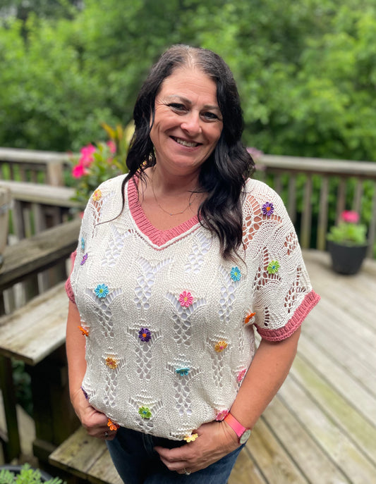 Petal Purl Knit Top