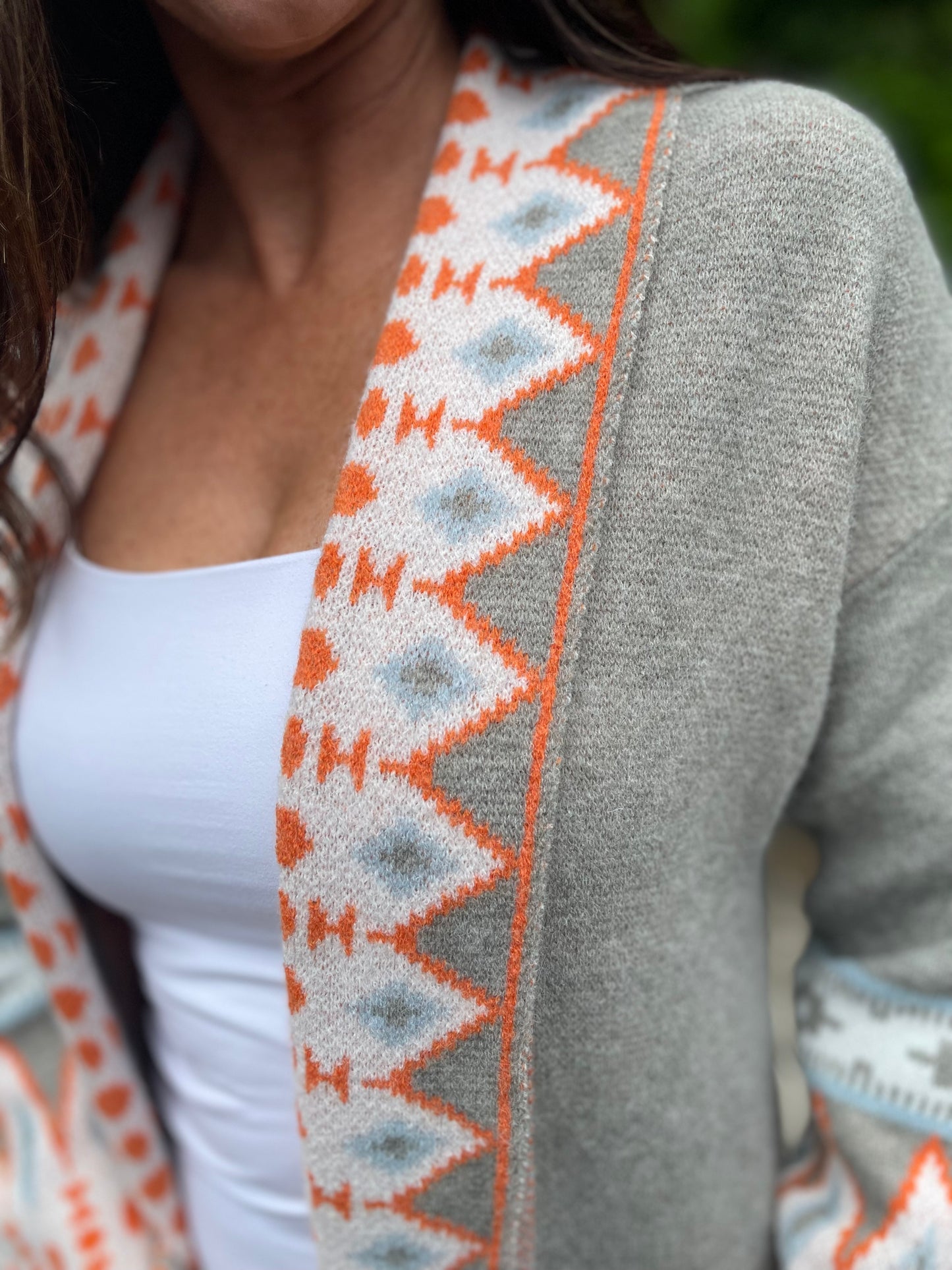 Grey Aztec Cardigan