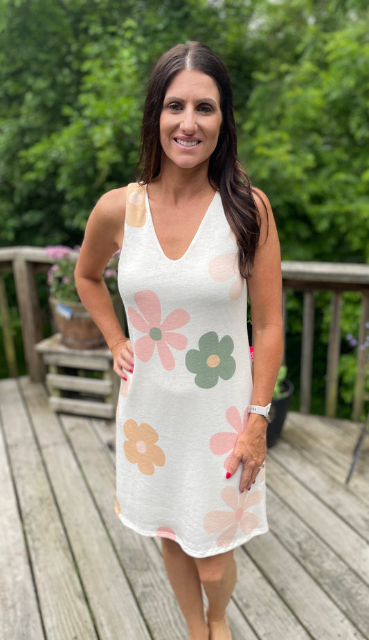 Cream & Flower Dress