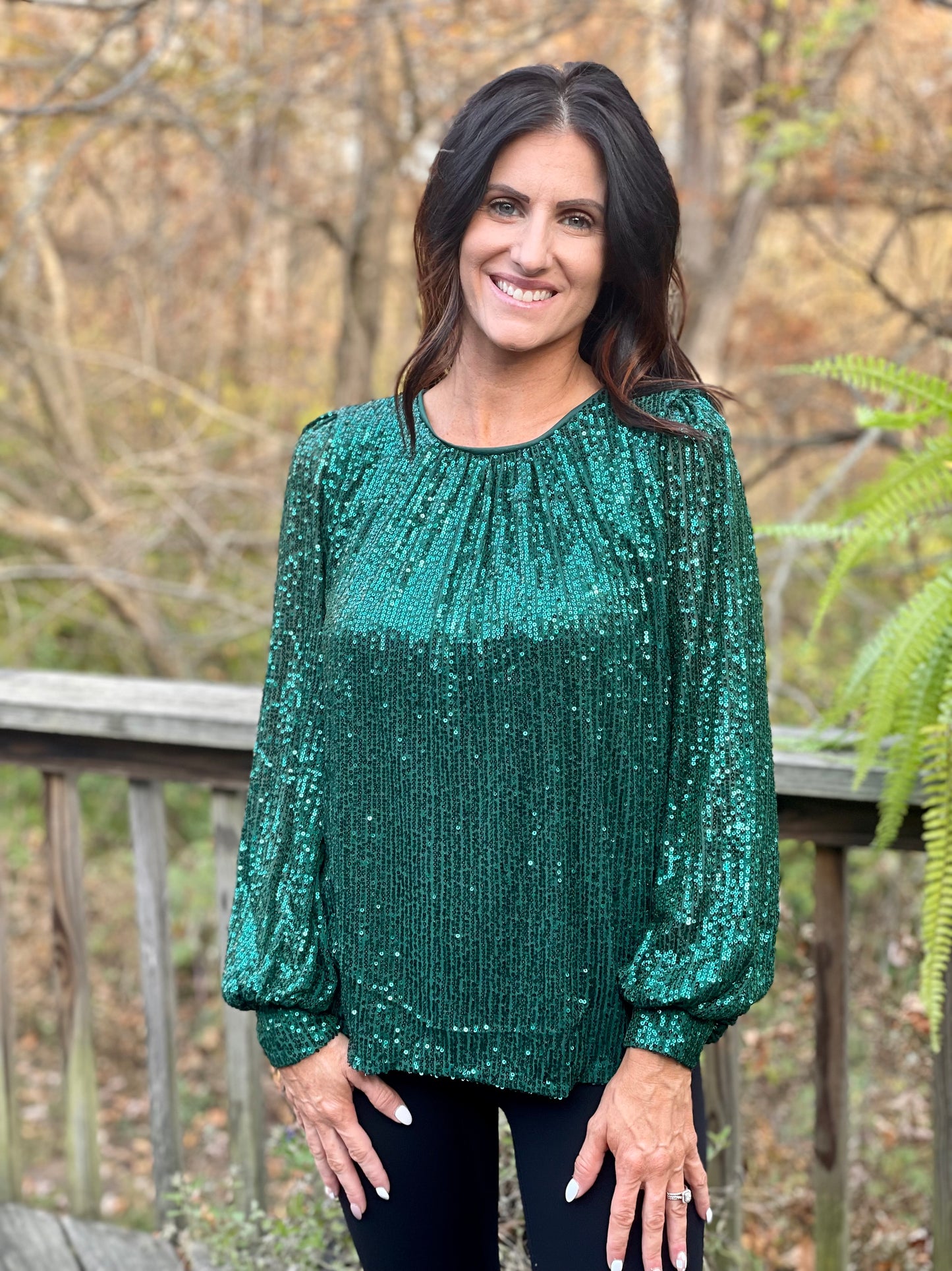 Green sequin shirt