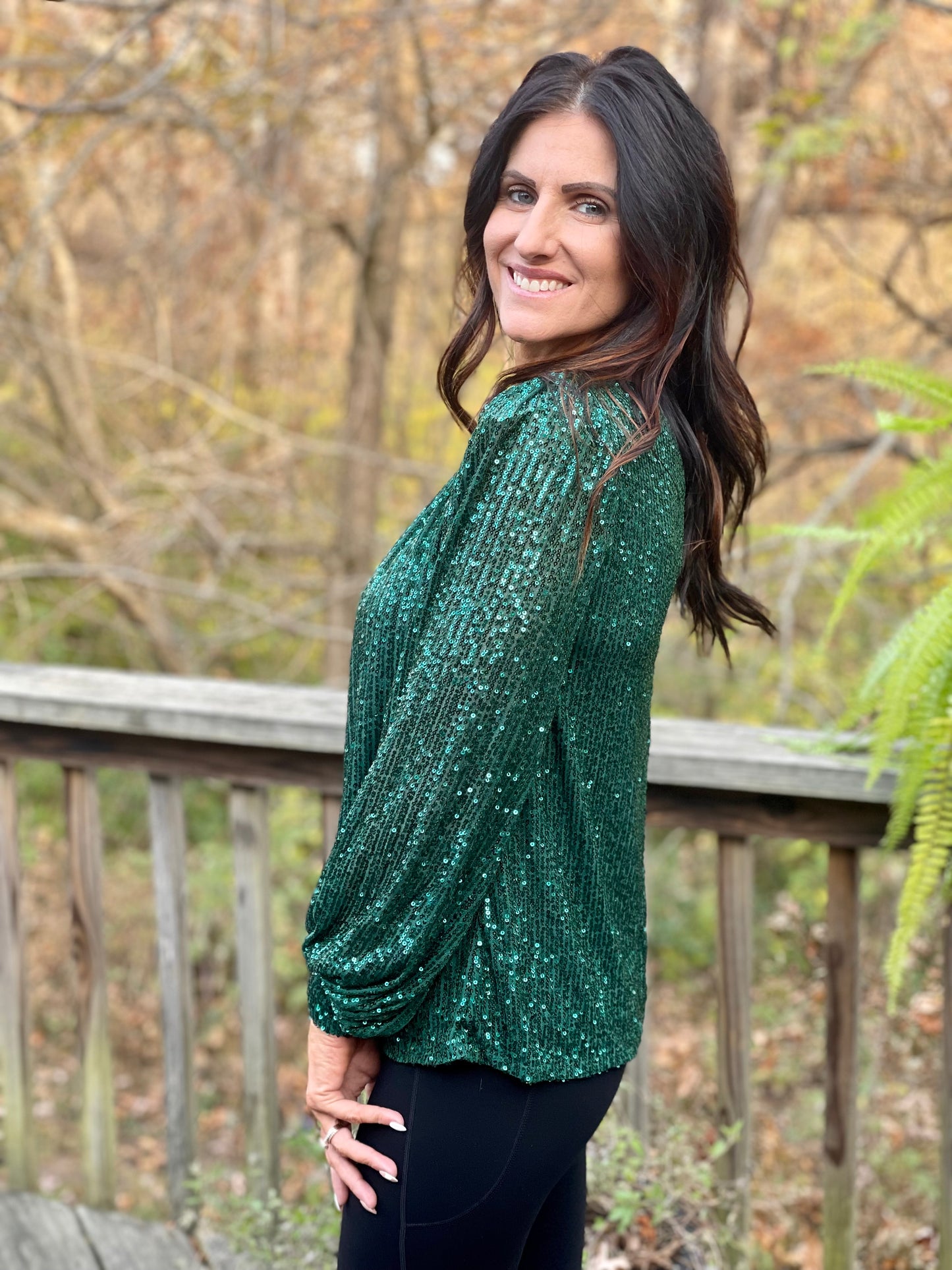 Green sequin shirt