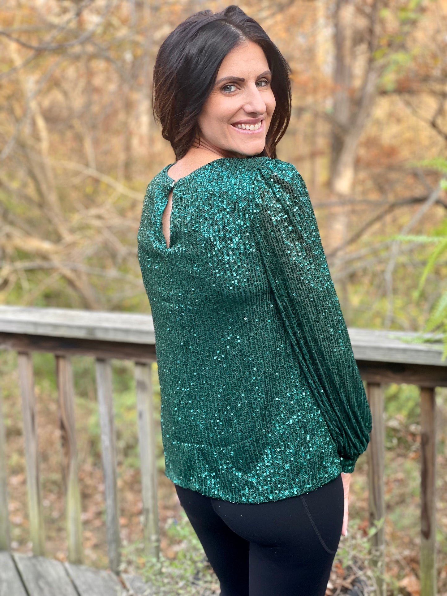 Green sequin shirt
