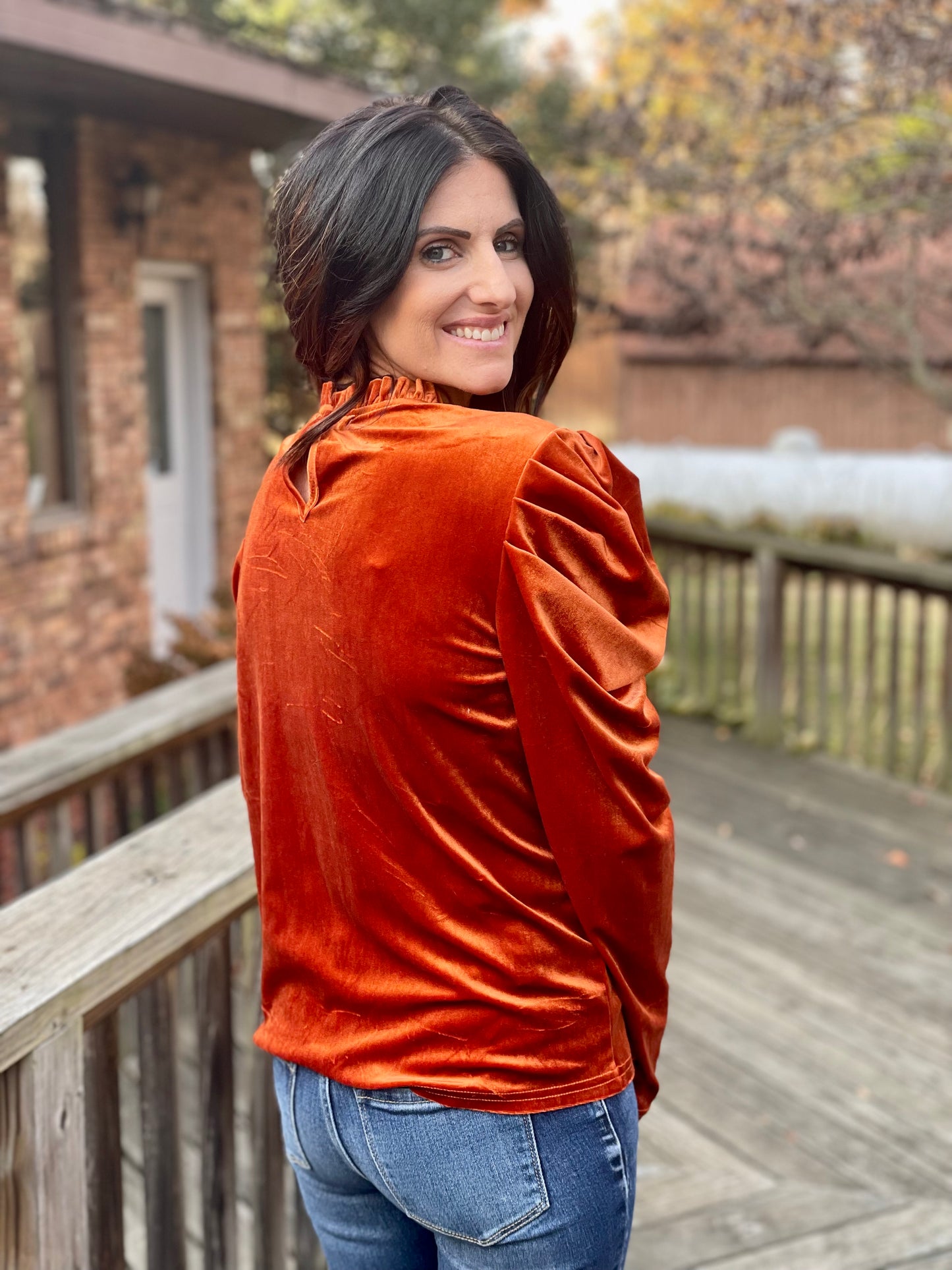 rust velvet shirt