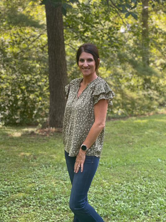 The Olive Bloom Blouse