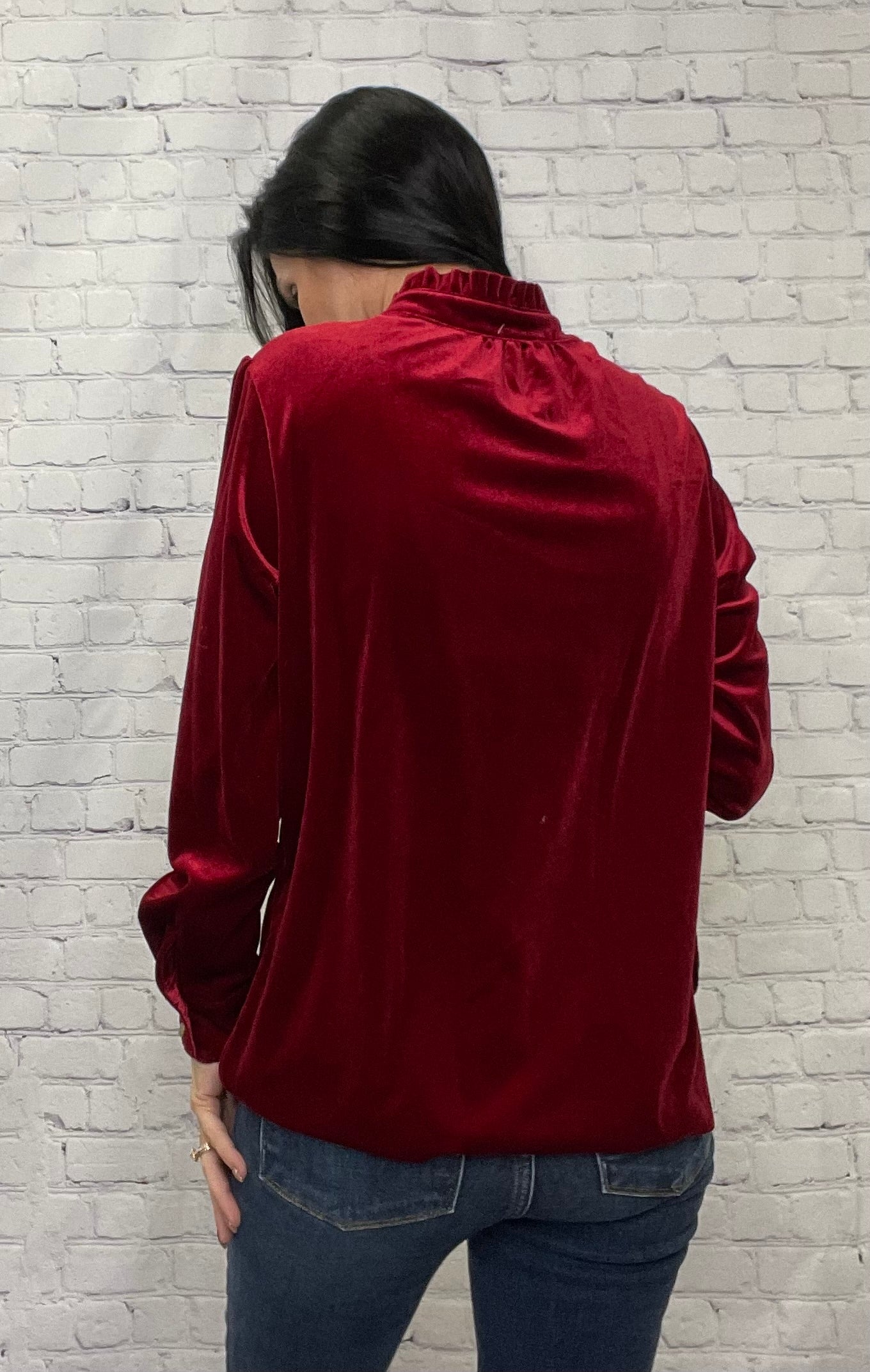 Burgandy velvet shirt