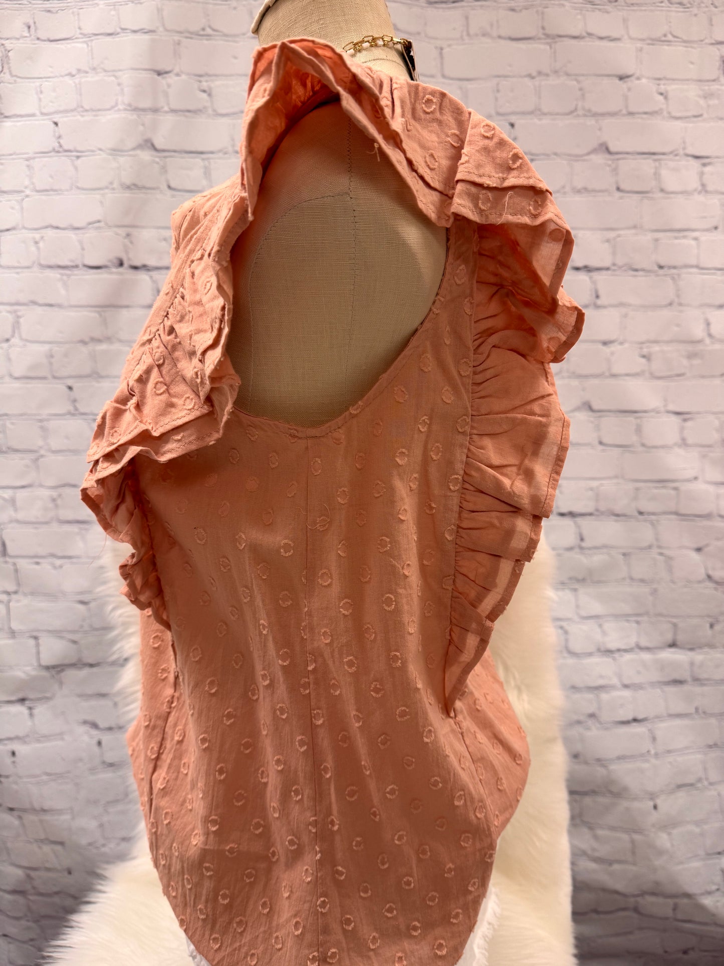 Polka Dot Ruffle Sleeve Blouse