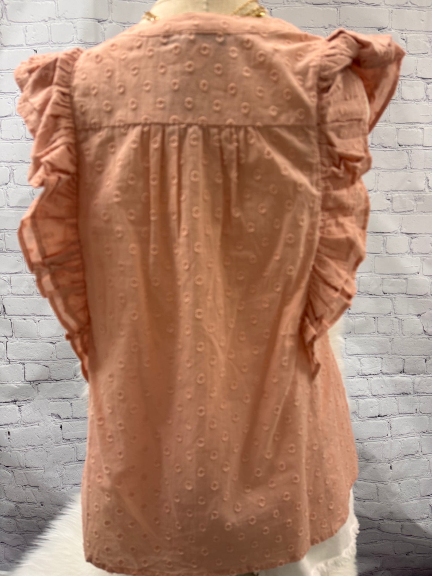 Polka Dot Ruffle Sleeve Blouse