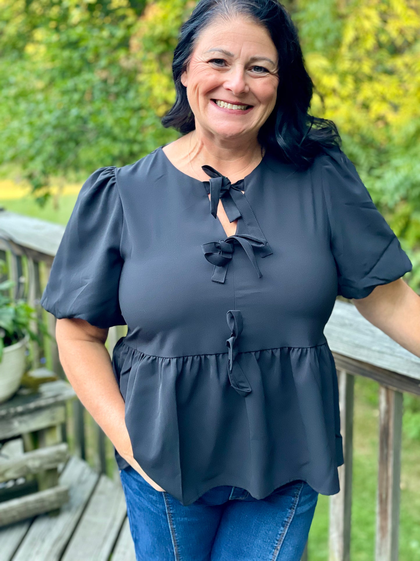 The Midnight Bow Blouse