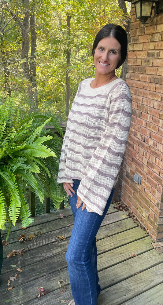 The Lavender Latte Stripe Sweater